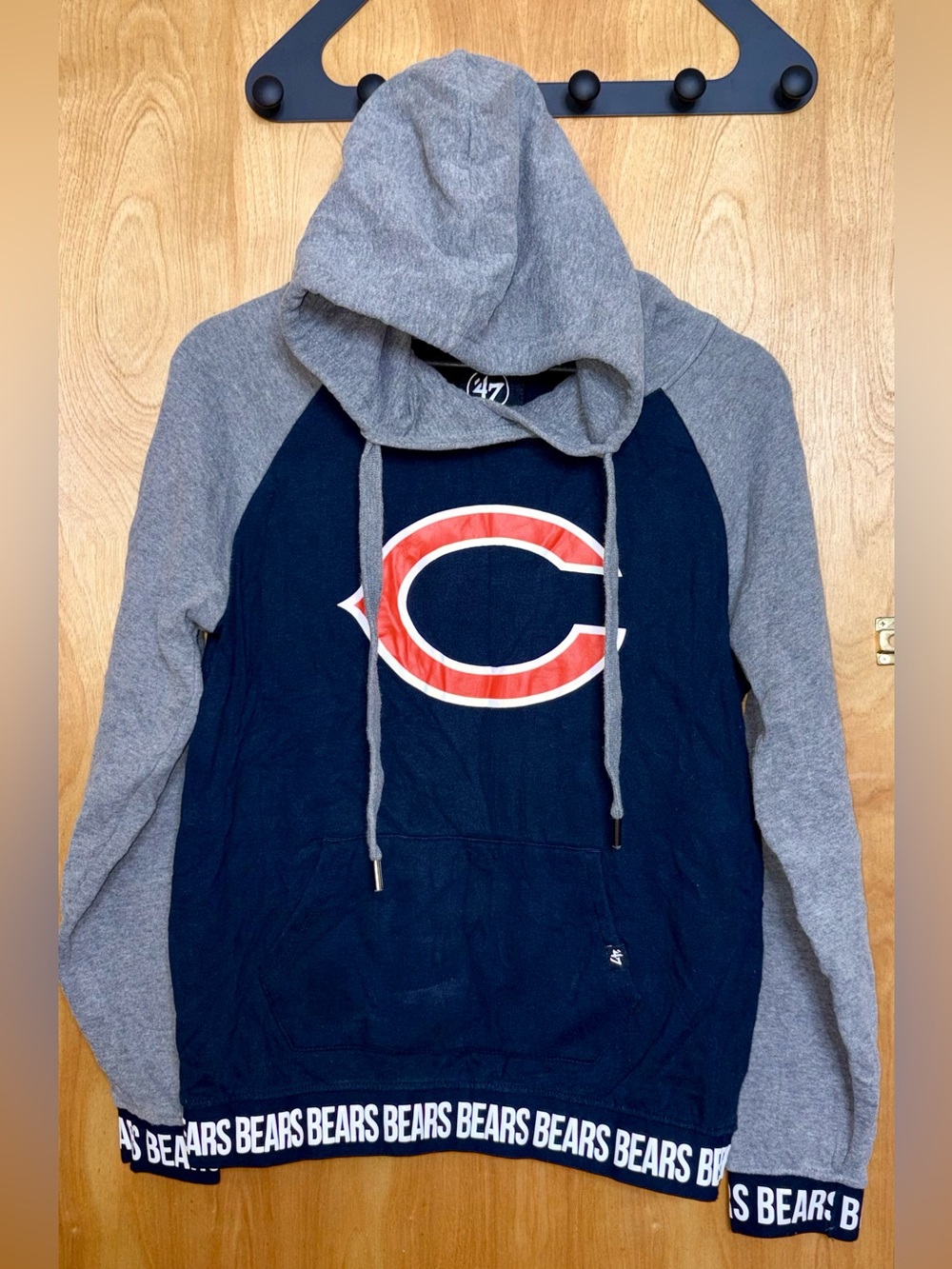 Chicago Bears Navy and Gray Pullover Hoodie with Team Logo